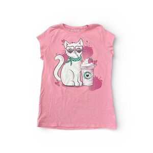 The Children's Place Pink Cat and Strawberry Tee
